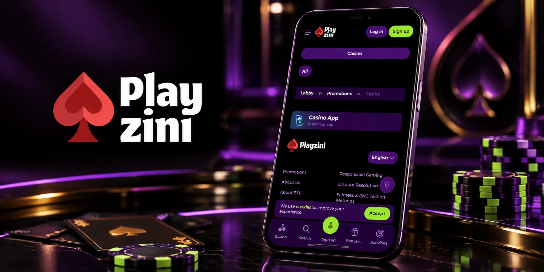 Playzini Casino App Screenshot